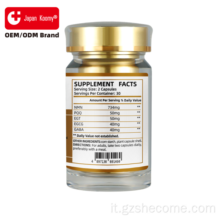 Supporto antietà in capsule NMN da 2200 mg certificate GMP